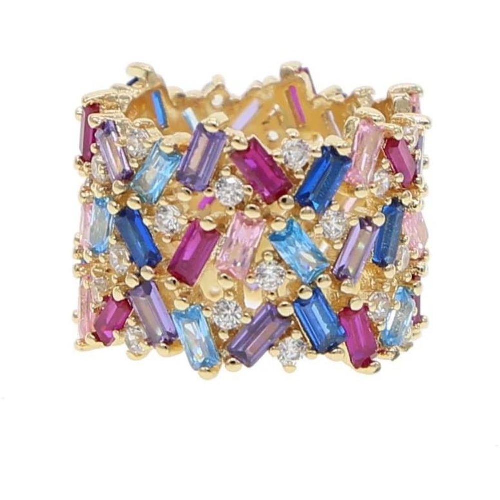 Sahira Stacie Rainbow Baguette Ring